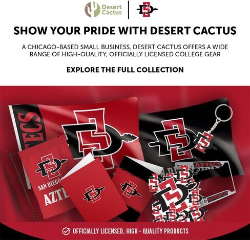 Desert Cactus San Diego State University Baseball Hat SDSU Aztecs Brimmed Embroirderd Cap Adjustable Cloth Strap Adult (Style D) in Saudi Arabia