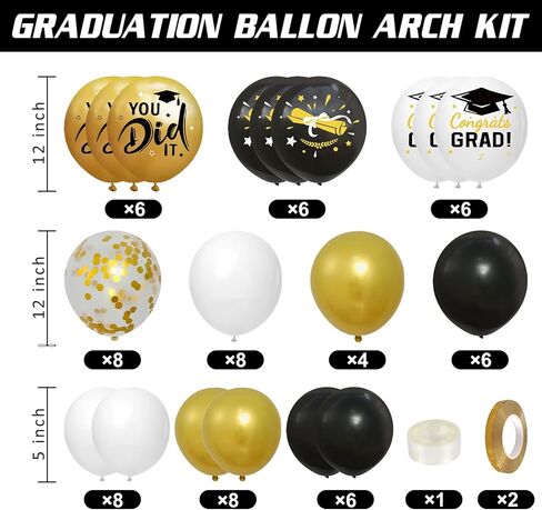 2026 Graduation Decorations - Black Balloon Boxes with Letters 2026 Grad & So Proud of You and Black White Gold Print Balloons, Graduation Party Decorations Class of 2026 for Any Grades(Black) in Saudi Arabia