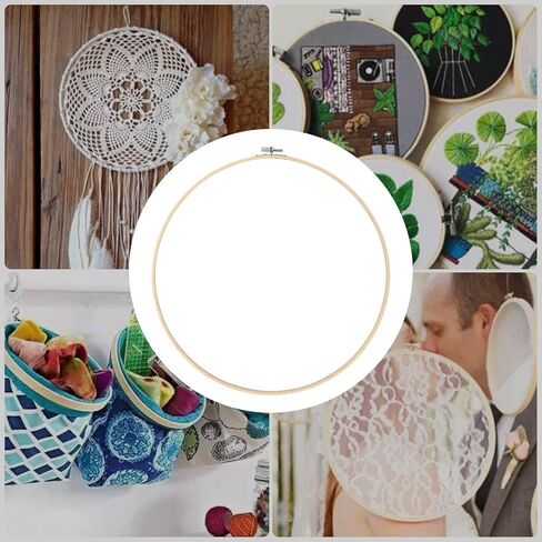 3 Pieces 14 Inch Embroidery Hoops Wooden Round Adjustable Bamboo Circle Hoop Ring for Art Craft Handy Sewing in Saudi Arabia