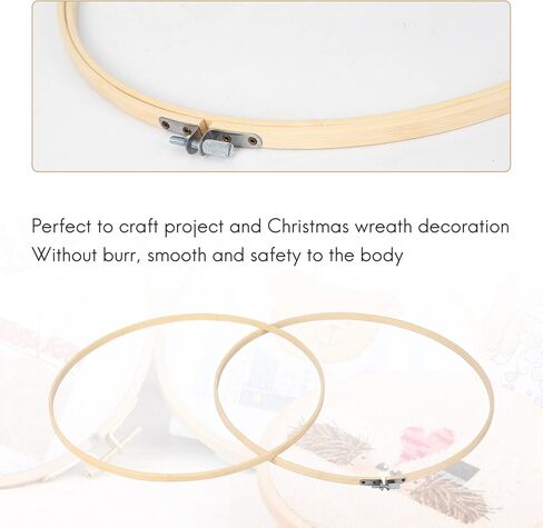 3 Pieces 14 Inch Embroidery Hoops Wooden Round Adjustable Bamboo Circle Hoop Ring for Art Craft Handy Sewing in Saudi Arabia