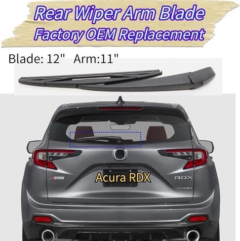 استبدال شفرة الممسحة الخلفية والذراع لـ Acura RDX 2019-2025 2024 2023 2022 2021 2020 - OEM مناسب لموديلات Base PMC Edition SH-AWD - مجموعة شفرات ممسحة الزجاج الأمامي الخلفي لجميع المواسم in Kuwait