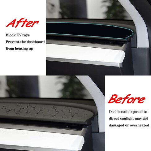Dash Cover Mat for Tesla Model Y Juniper 2025 2026 Dash Mat Dashboard Cover Dashboard Pad Dash Mat for Model Y Juniper Accessories Dash Cover Mat All-Weather Polyester Black in Saudi Arabia