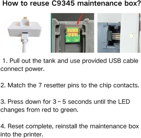استبدال صندوق الصيانة C9345 لـ ET-8550، ET-8500، L18050، L8050، L8180، L18100، L8160 - خزان حبر نفايات قابل لإعادة الاستخدام - يعمل مع إعادة ضبط الرقائق لاستخدامات متعددة - متوافق مع طابعات DTF in Kuwait