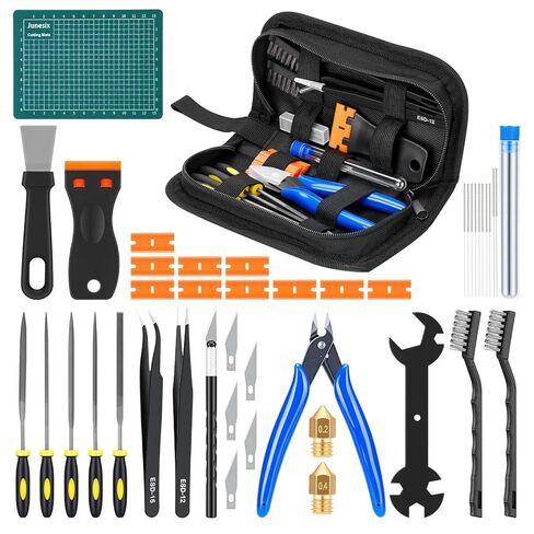 3D Printer Tools Kit with Storage Bag, 44PCS 3D Printing Accessories-Craft Knife, 5 Types of Files, Scrapers, Tweezers, Nozzle Cleaning, Finishing Tools, Cutting Mat & More, Starter Kit for Printing in Saudi Arabia