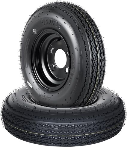 إطارات Garvee 2-Pack 5.30-12 5.30x12 530-12 مع حواف 12 بوصة، 4 عروة على نمط مسمار 4 بوصة، نطاق تحميل 6PR C، إطارات شديدة التحمل 5.30x12 5.3-12 للمرافق والقوارب والتخييم ومقطورات البضائع in Kuwait