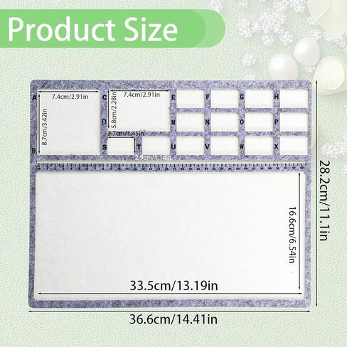 14x11 inch Large Bead Tray for Jewelry Making Felt Mat, Rectangle Felt Beading Mat Design Bead Boards with Centimeter Alphabetic Scale for DIY Art Crafts Jewelry Making Beading Supplies in Kuwait