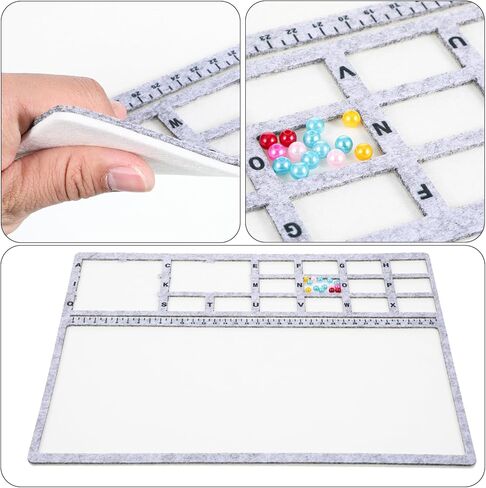 14x11 inch Large Bead Tray for Jewelry Making Felt Mat, Rectangle Felt Beading Mat Design Bead Boards with Centimeter Alphabetic Scale for DIY Art Crafts Jewelry Making Beading Supplies in Kuwait
