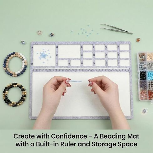 14x11 inch Large Bead Tray for Jewelry Making Felt Mat, Rectangle Felt Beading Mat Design Bead Boards with Centimeter Alphabetic Scale for DIY Art Crafts Jewelry Making Beading Supplies in Kuwait