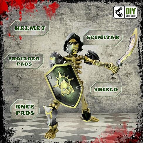 6 Pcs Titan 13 Skeleton Action Figures Set with 224 Accessories, DIY Assembly Required 3D Printed Toys Mini Skeleton Action Figure for Boys, Multi-Jointed Movable for Halloween Party Gifts in Saudi Arabia