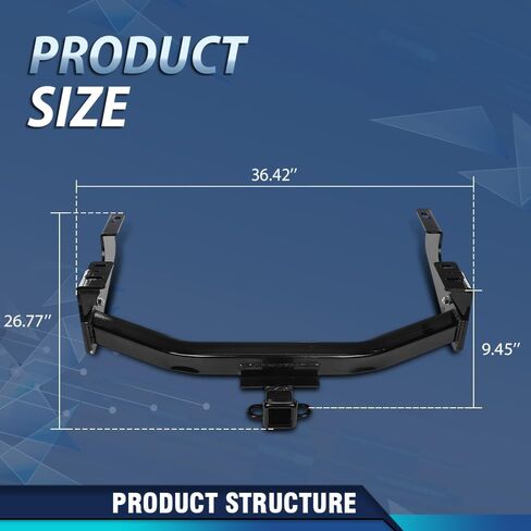PIT66 2" Receiver Class 4 Trailer Tow Hitch Compatible with Ford F150 F250 F350 F450 1997-2016 Black in Kuwait