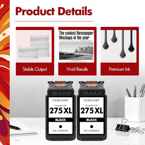 275 275XL TR4720 Black Ink Cartridges for Canon PG-275 Black Ink Cartridges for Canon Printers PIXMA TR4720 TS3722 TS3700 TR4700 TS3522 TS3500 TS3520 TS3720 TR4722 (2 Pack, Black*2) in Kuwait