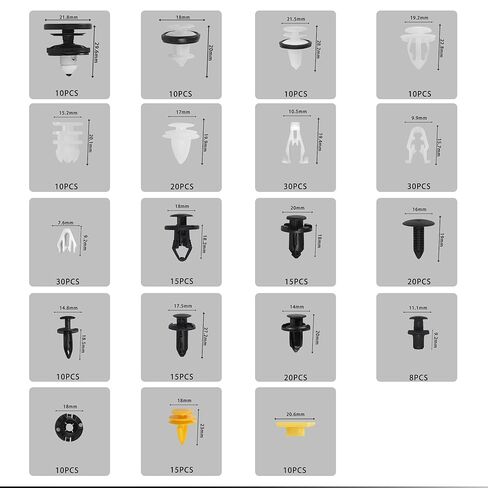 Retainer Clips & Rivets Set – 20 Sizes for Tesla Clips Bumper Fender Body Clips for Tesla Model 3 Y S X Cybertruck–Comes with 6 Common Tools OEM Original Factory Standard Quality in Kuwait