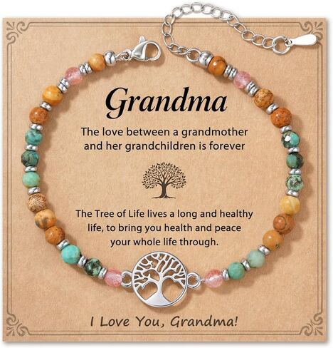HGDEER Tree of Life Grandma Gifts, Birthday Christmas Valentines Day Mothers Day Grandma Jewelry Gifts with Quote Card & Gift Pouch in Saudi Arabia