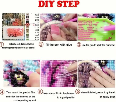 YUXUANKANG Diamond Painting Kits for Beginners，5D Diamond Art Kits for Adults, Diamond Art Club Diamond Painting Kits, Rabbit, Clock and Flowers 12X16 Inch in Kuwait