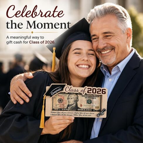 Class of 2026 Gifts Graduation Money Holder 2026 for Her Him, Wooden Graduation Cards Money Holder for Cash Gift, Graduation Gifts for Daughter Son High School, College, University Senior Graduates in Saudi Arabia
