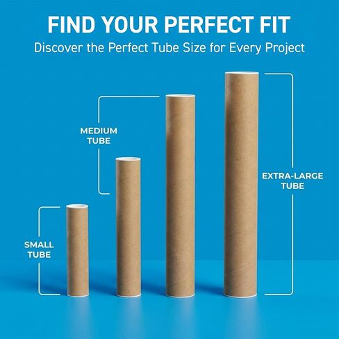 MagicWater Supply 6x24 Inch Kraft Mailing Tubes with End Caps, Heavy Duty Round Shipping Tubes for Large Posters, Blueprints, Art, Crafts and Documents - Durable, Recyclable - 2 Pack, Made in the USA in Saudi Arabia