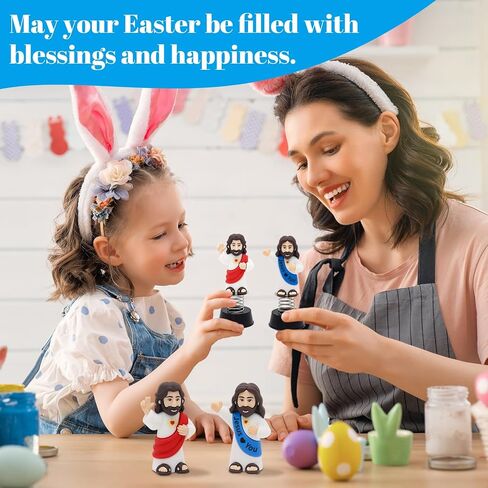 Yelakey Dashboard Jesus Dancer Blue Jesus Bobblehead with Smile Face Blessing You Car Accessory with Sticky Pad for Christian Drivers Religious Believers Home Decoration in Saudi Arabia
