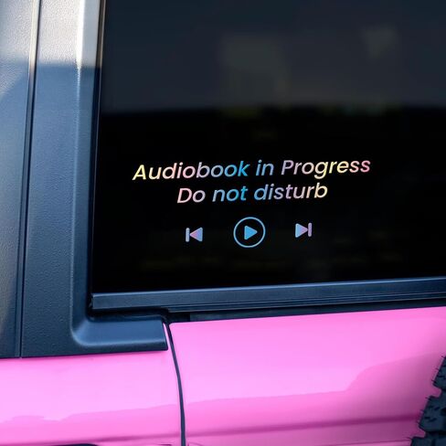 If I Crash Pause My Audiobook Car Decal, Car Window Decals for Book Lover, Book Reader Stickers, Vinyl Waterproof Bumper Sticker for Car, Wall, Window in Saudi Arabia