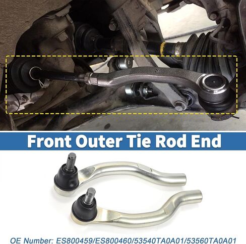 X AUTOHAUX 2pcs Front Outer Tie Rod Ends Kit Suspension Steering Tie Rod End for Honda Accord for Acura TSX 09-14 No.ES800459/ES800460/53540TA0A01/53560TA0A01 in Kuwait