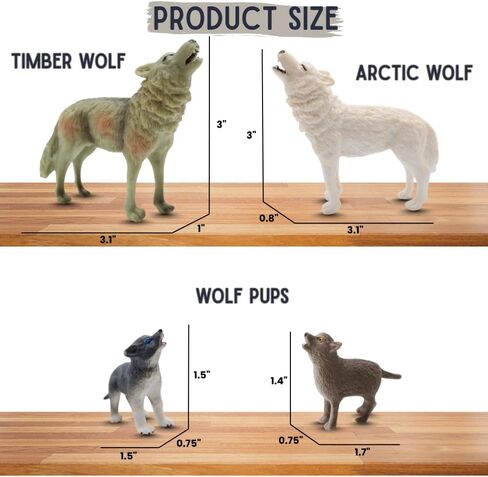 Wolf Bundle | 8-Piece Arctic, Grey & Black Wolf Figurines | Lifelike Wildlife Playset for Enthusiats & Collectors | Seasonal Animal Display Set in Kuwait