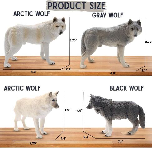 Wolf Bundle | 8-Piece Arctic, Grey & Black Wolf Figurines | Lifelike Wildlife Playset for Enthusiats & Collectors | Seasonal Animal Display Set in Kuwait