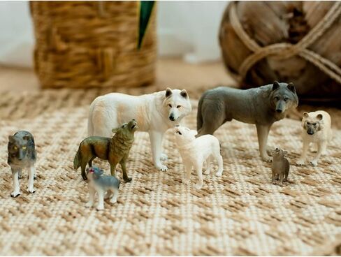 Wolf Bundle | 8-Piece Arctic, Grey & Black Wolf Figurines | Lifelike Wildlife Playset for Enthusiats & Collectors | Seasonal Animal Display Set in Kuwait