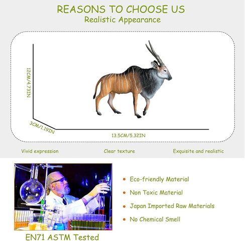 Spiral-Horned Antelope Figure Forest Jungle Wildlife Animals Realistic Figurine Educational Toy Cake Toppers Christmas Birthday Gift for Kids in Saudi Arabia