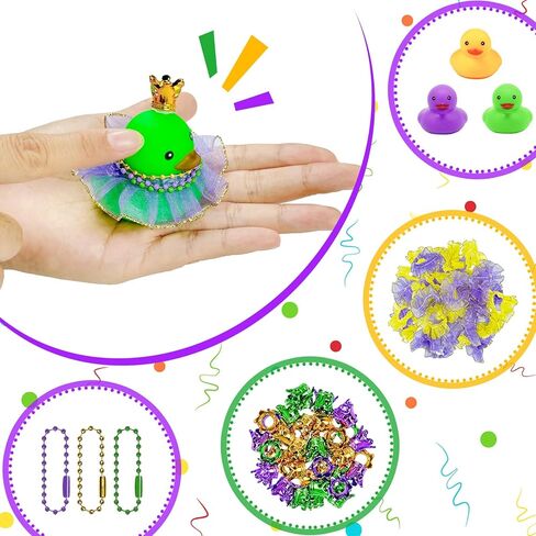 Cinrobiye 24 Set Mardi Rubber Ducks Carnival Masquerade Duck with Mini Crown Skirt Bulk Car Rubber Duck Decorations for Dashboard Shower Birthday Holiday Festival Parade Party Gift Favor Supplies in Kuwait