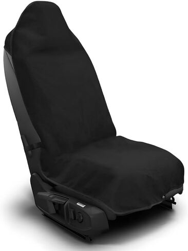 Car Towel Seat Cover, Waterproof Non-Slip Bucket Seat Protector for Running Swimming Hiking, Universal Machine Washable Front Seats Towel Protective Cover for Car SUV Truck (Black) in Saudi Arabia