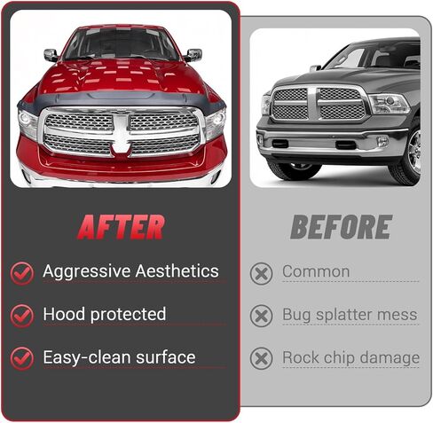 Hood Deflector Protector Fit for 2013-2018 Dodge RAM 1500 Accessories TPE Hood Protector Bug Deflector Shield Replacement for Ram Truck Accessories in Saudi Arabia