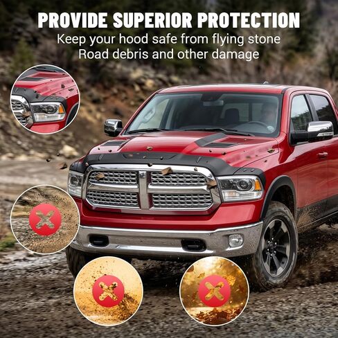 Hood Deflector Protector Fit for 2013-2018 Dodge RAM 1500 Accessories TPE Hood Protector Bug Deflector Shield Replacement for Ram Truck Accessories in Saudi Arabia