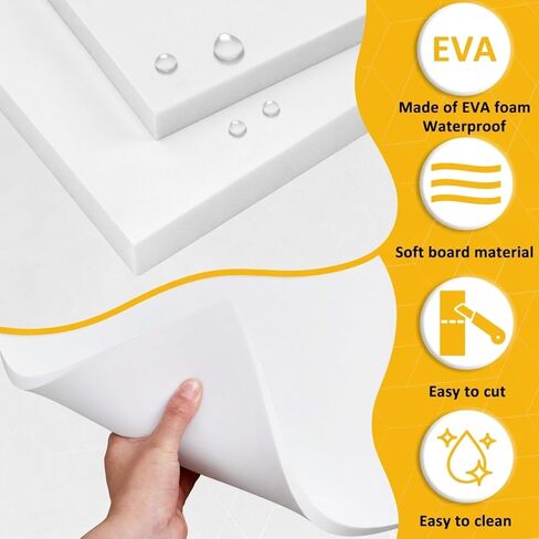 Poola Voidra 3 Pack 10mm Thick EVA Foam Board 24" x 36", Cosplay EVA Foam Roll Large Lightweight for Crafting Model, Cosplay DIY Project, Crafts, Display Print Paintings, Easy to Cut(White) in Saudi Arabia