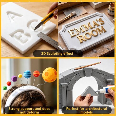 Poola Voidra 3 Pack 10mm Thick EVA Foam Board 24" x 36", Cosplay EVA Foam Roll Large Lightweight for Crafting Model, Cosplay DIY Project, Crafts, Display Print Paintings, Easy to Cut(White) in Saudi Arabia