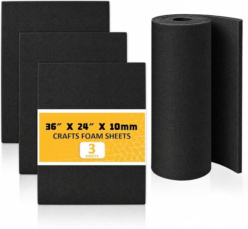 Poola Voidra 3 Pack 10mm Thick EVA Foam Board 24" x 36", Cosplay EVA Foam Roll Large Lightweight for Crafting Model, Cosplay DIY Project, Crafts, Display Print Paintings, Easy to Cut(White) in Saudi Arabia