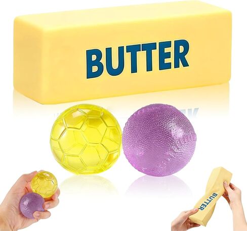 3pcs Butter Squishy Toy, Slow Rising Squishy, Butter Stick, Stress Relief & Relaxing Fidget Toys for Kids & Adults, Perfect for Christmas, Party, Birthday Gifts in Kuwait