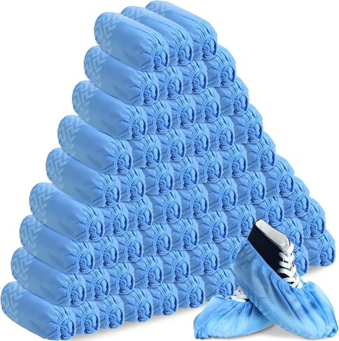 600 Packs Disposable Boot Shoe Covers Non Slip Thick Extra Booties for Shoes Covers Durable Boot Covers for Men Women Virtually Most Shoes, Blue in Saudi Arabia