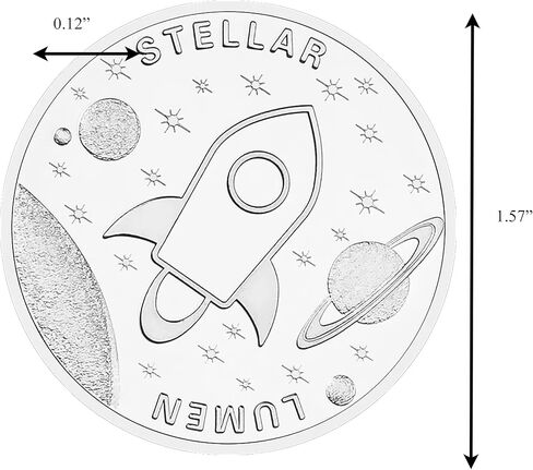 عملة تذكارية مطلية بالفضة من نوع XLM Stellar Lumen Blockchain in Kuwait