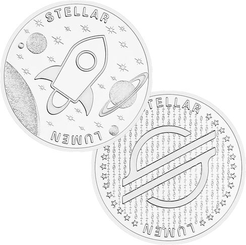عملة تذكارية مطلية بالفضة من نوع XLM Stellar Lumen Blockchain in Kuwait