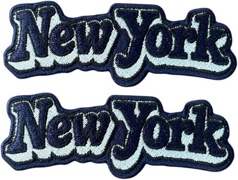 2 PCS New York Multi Layered Border Letters Baseball Patch Embroidered Iron On Patches for Decorate Craft Clothes in Saudi Arabia
