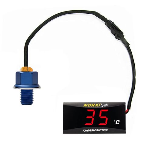 Motorcycle Oil Temperature Gauge Digital Oil Temperature Meter Electronic Oil Thermometer with Temp Sensor Adapter (Red,M12X1.5) in Saudi Arabia