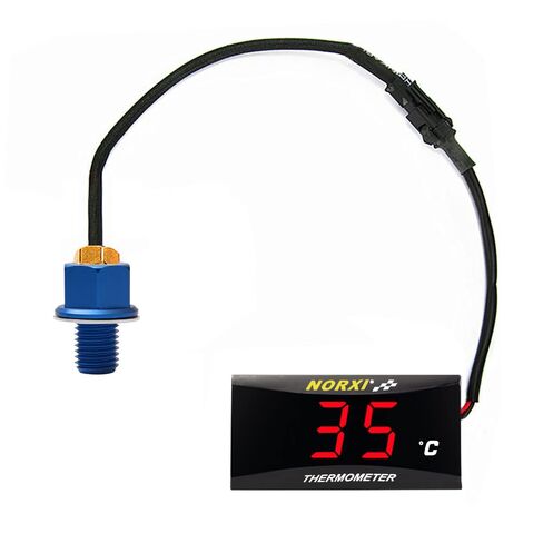 Motorcycle Oil Temperature Gauge Digital Oil Temperature Meter Electronic Oil Thermometer with Temp Sensor Adapter (Red,M12X1.5) in Saudi Arabia