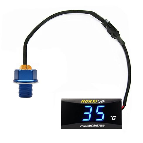 Motorcycle Oil Temperature Gauge Digital Oil Temperature Meter Electronic Oil Thermometer with Temp Sensor Adapter (Red,M12X1.5) in Saudi Arabia