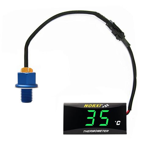 Motorcycle Oil Temperature Gauge Digital Oil Temperature Meter Electronic Oil Thermometer with Temp Sensor Adapter (Red,M12X1.5) in Saudi Arabia