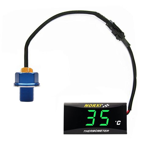 Motorcycle Oil Temperature Gauge Digital Oil Temperature Meter Electronic Oil Thermometer with Temp Sensor Adapter (Red,M12X1.5) in Saudi Arabia