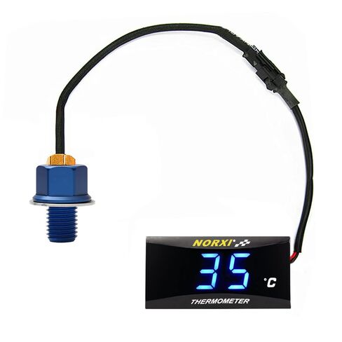 Motorcycle Oil Temperature Gauge Digital Oil Temperature Meter Electronic Oil Thermometer with Temp Sensor Adapter (Red,M12X1.5) in Saudi Arabia