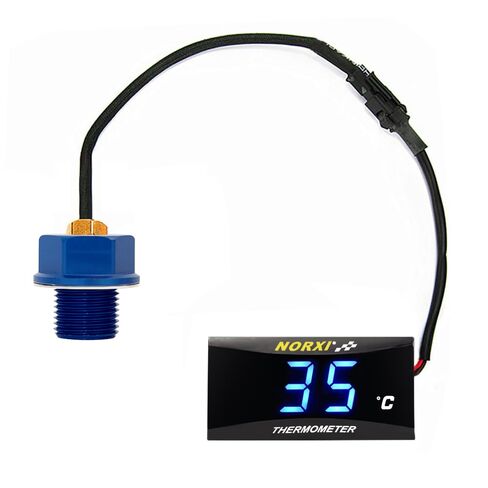 Motorcycle Oil Temperature Gauge Digital Oil Temperature Meter Electronic Oil Thermometer with Temp Sensor Adapter (Red,M12X1.5) in Saudi Arabia