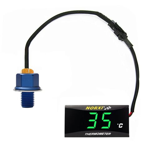 Motorcycle Oil Temperature Gauge Digital Oil Temperature Meter Electronic Oil Thermometer with Temp Sensor Adapter (Red,M12X1.5) in Saudi Arabia