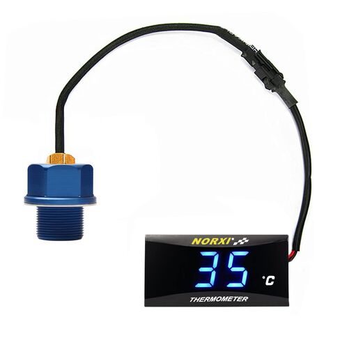 Motorcycle Oil Temperature Gauge Digital Oil Temperature Meter Electronic Oil Thermometer with Temp Sensor Adapter (Red,M12X1.5) in Saudi Arabia