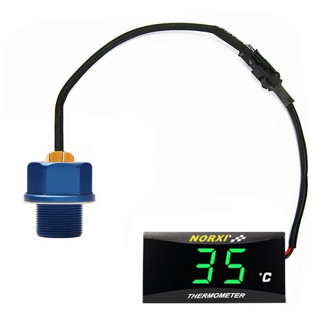 Motorcycle Oil Temperature Gauge Digital Oil Temperature Meter Electronic Oil Thermometer with Temp Sensor Adapter (Red,M12X1.5) in Saudi Arabia