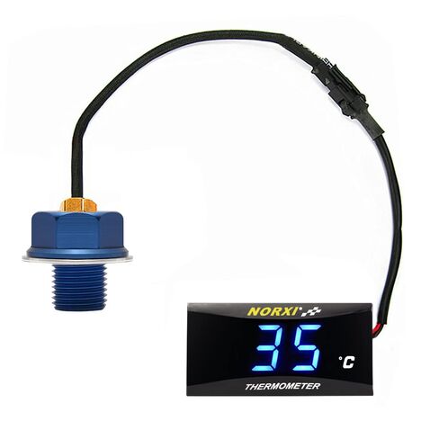 Motorcycle Oil Temperature Gauge Digital Oil Temperature Meter Electronic Oil Thermometer with Temp Sensor Adapter (Red,M12X1.5) in Saudi Arabia